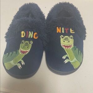 Wonder Nation Kids Dinosaur Slippers - Navy and Green